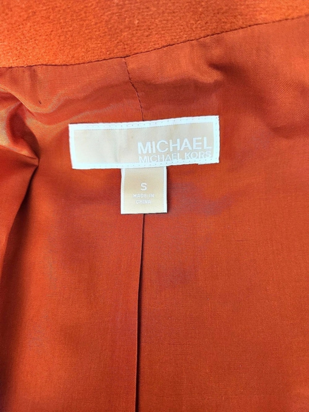 Michael Kors Women'Small Orange Toggle Jacket Size Small Like New - Picture 3 of 4